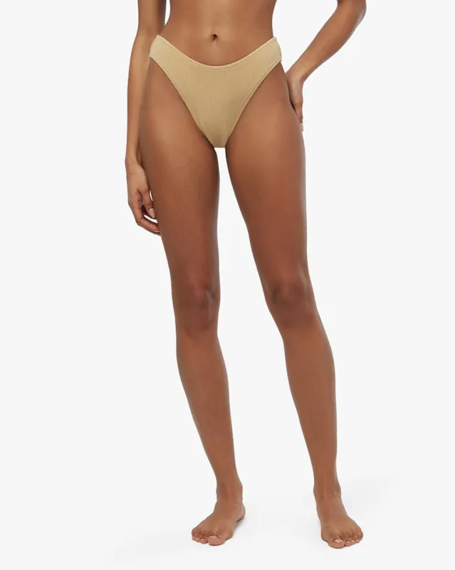 Classic Scoop Stripe Towel Terry Bikini Bottom sold by WeWoreWhat