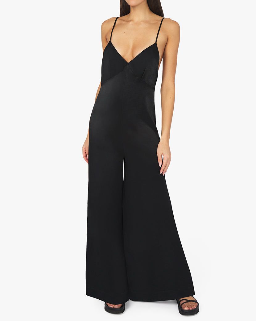 Slip Sateen Wide Leg Jumpsuit sold by WeWoreWhat