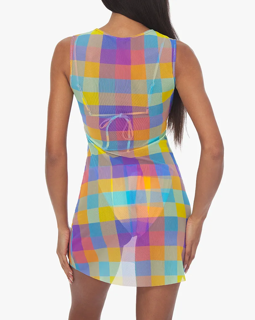 Mesh Oversized Gingham Muscle Tank Dress sold by WeWoreWhat product image thumbnail 4