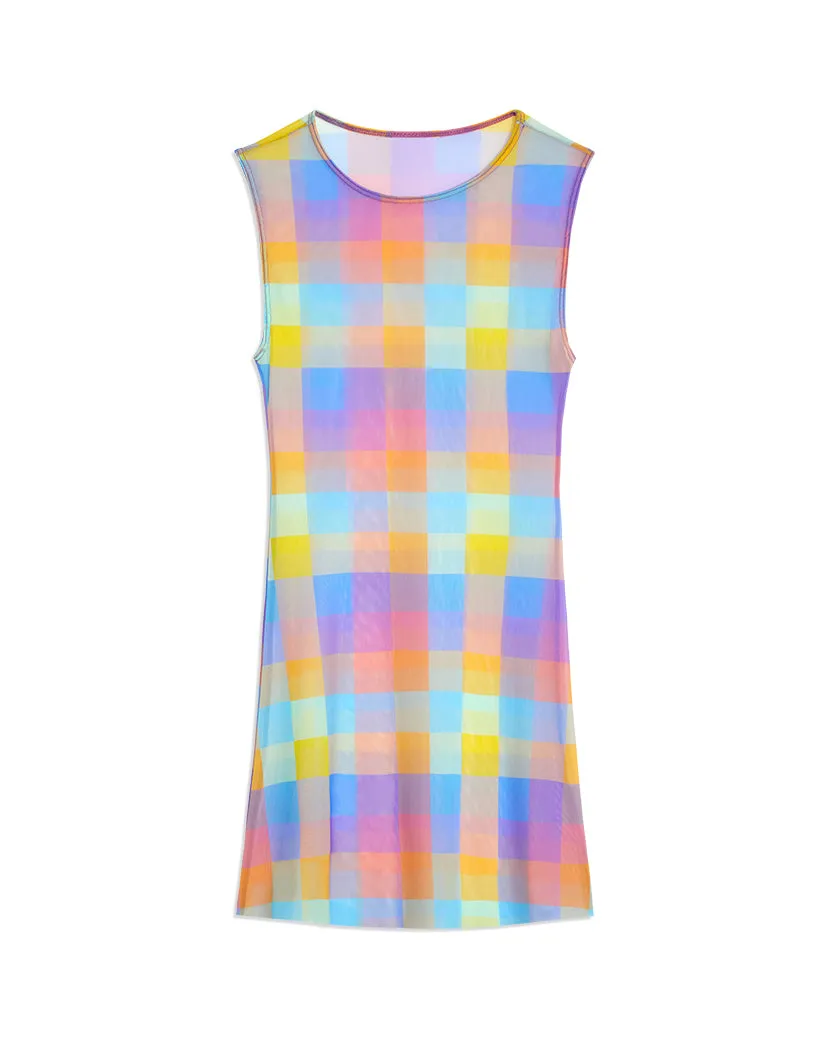 Mesh Oversized Gingham Muscle Tank Dress sold by WeWoreWhat product image thumbnail 2