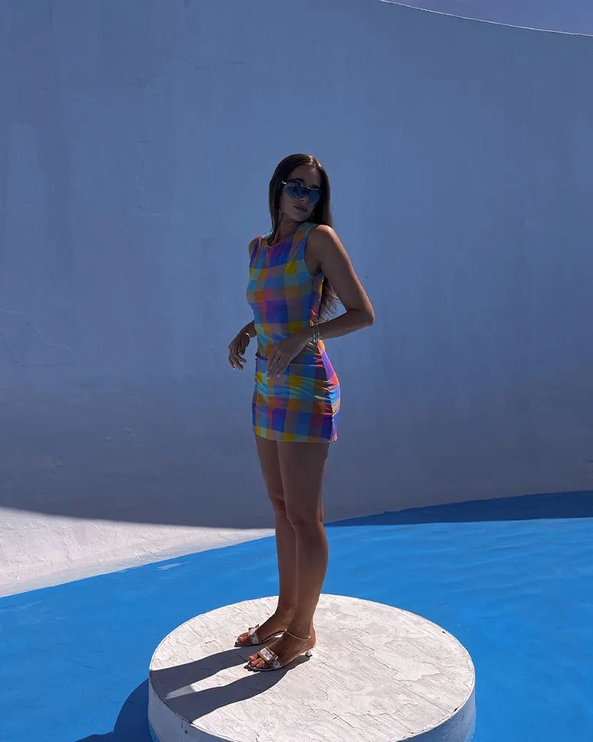 Mesh Oversized Gingham Muscle Tank Dress sold by WeWoreWhat product image thumbnail 3