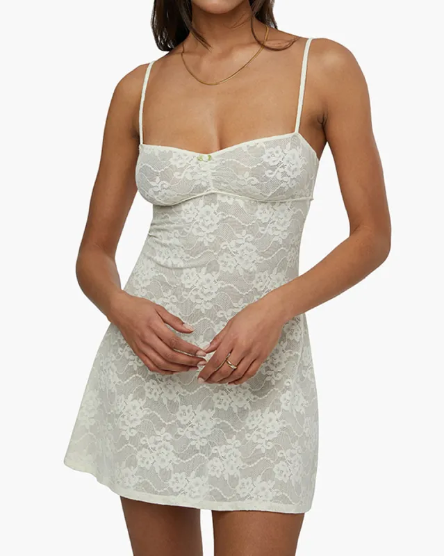 Lace Rosette Mini Dress sold by WeWoreWhat