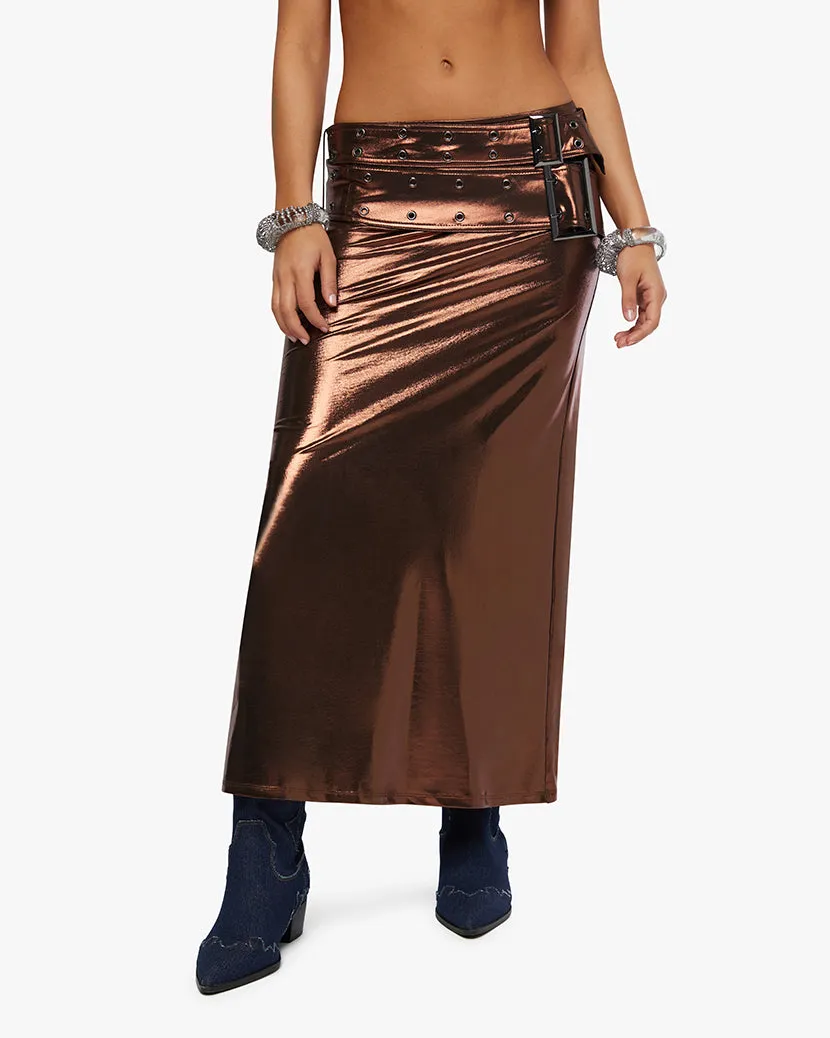 Double Belt Midi Skirt sold by WeWoreWhat