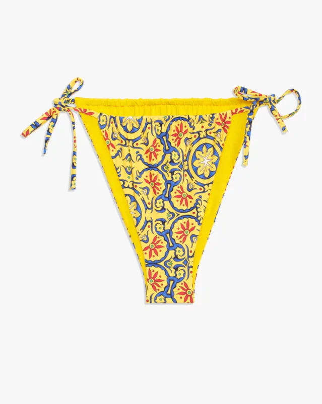 Ruched String Bikini Bottom sold by WeWoreWhat