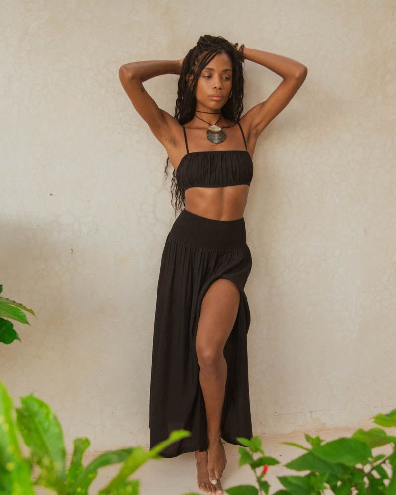 Smocked Slit Maxi Skirt sold by WeWoreWhat product image thumbnail 2