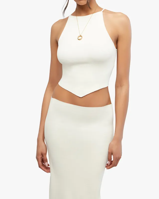 V Cropped Fully Fashioned Rib Tank made by WeWoreWhat