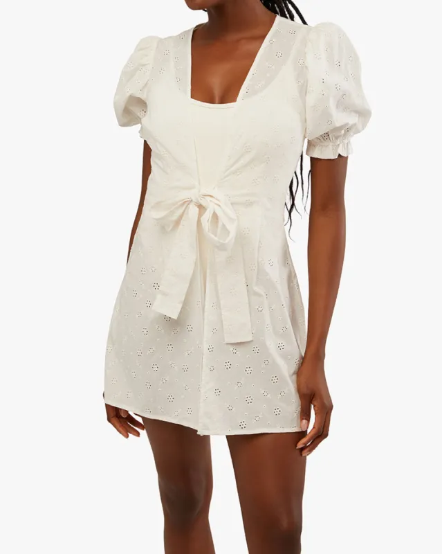 Tie Front Eyelet Mini Dress sold by WeWoreWhat