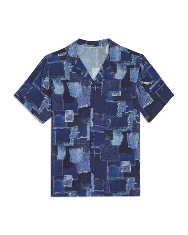 Boyfriend Denim Patchwork Shirt sold by WeWoreWhat