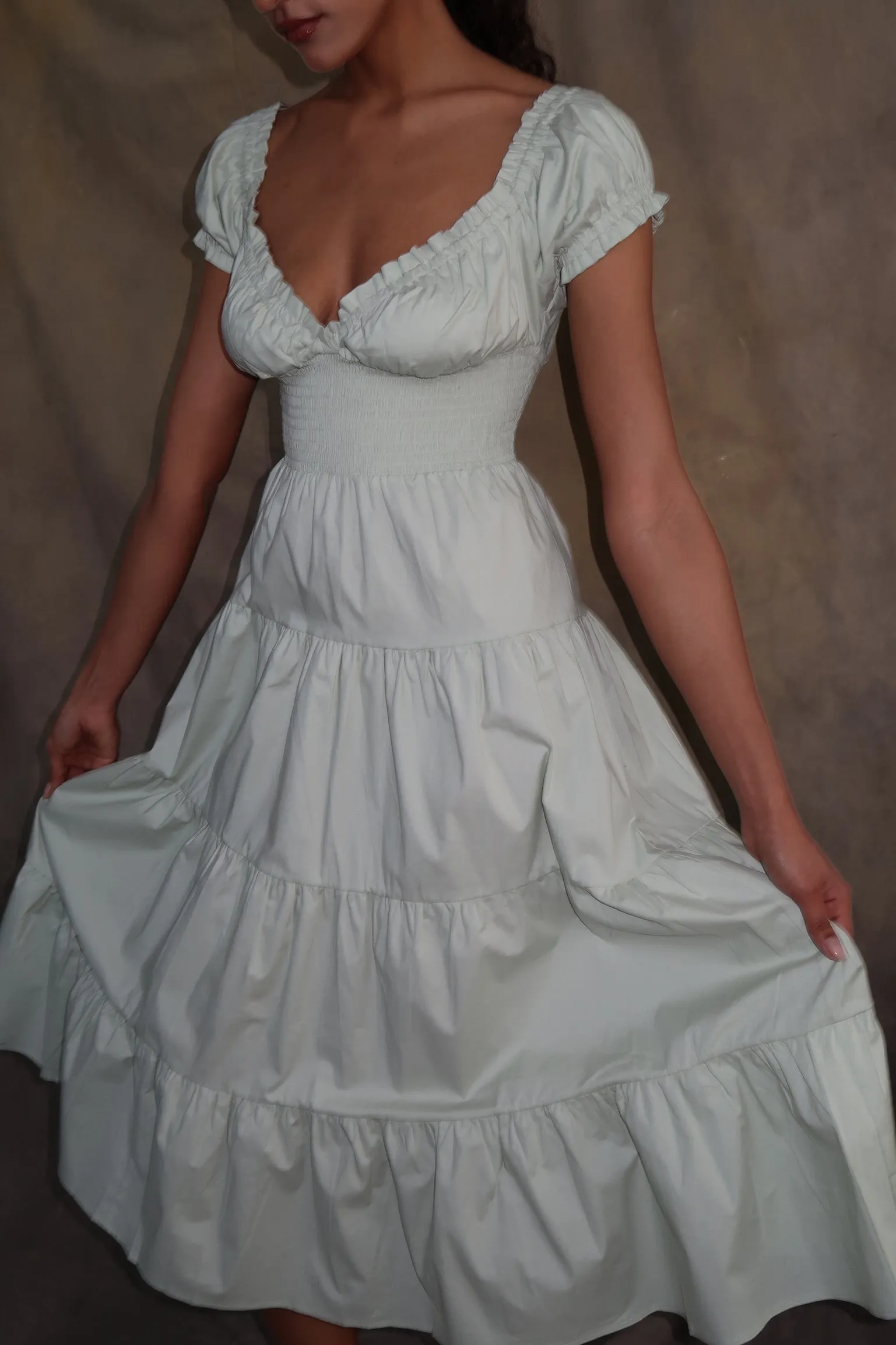 Puff Sleeve Smocked Midi Dress sold by WeWoreWhat product image thumbnail 3
