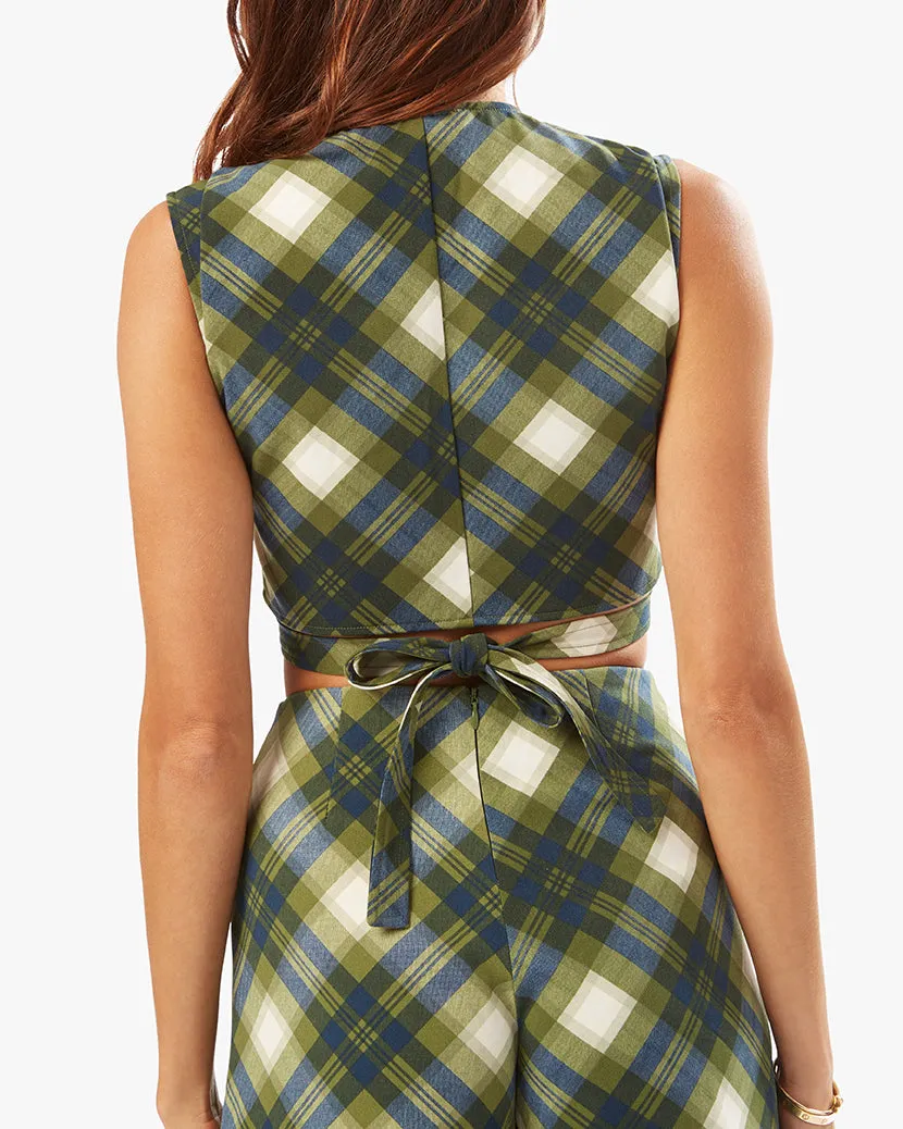 Tie Back Vintage Plaid Wrap Top sold by WeWoreWhat product image thumbnail 5
