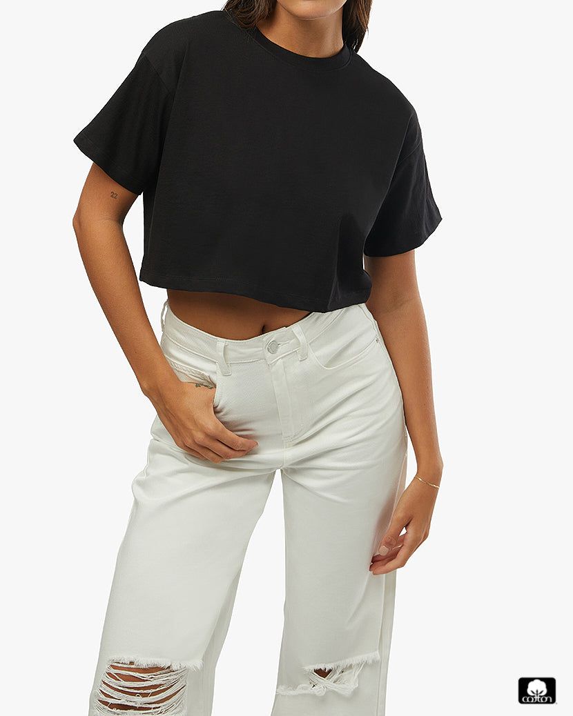 Cropped Cotton Jersey Boxy Tee sold by WeWoreWhat
