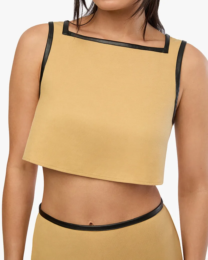 Leather Trim Cropped Top sold by WeWoreWhat product image thumbnail 4