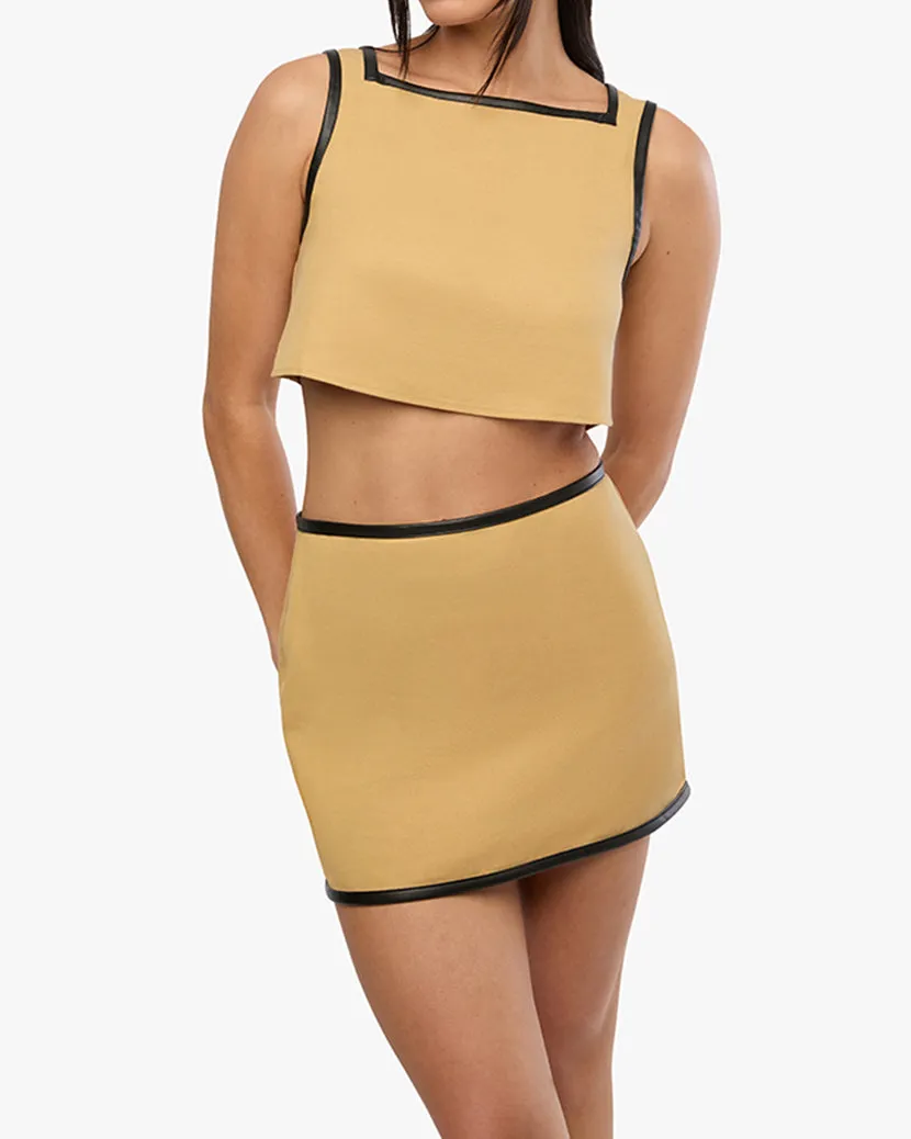 Leather Trim Cropped Top sold by WeWoreWhat