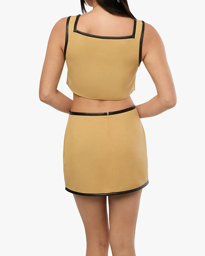 Leather Trim Cropped Top sold by WeWoreWhat product image thumbnail 5