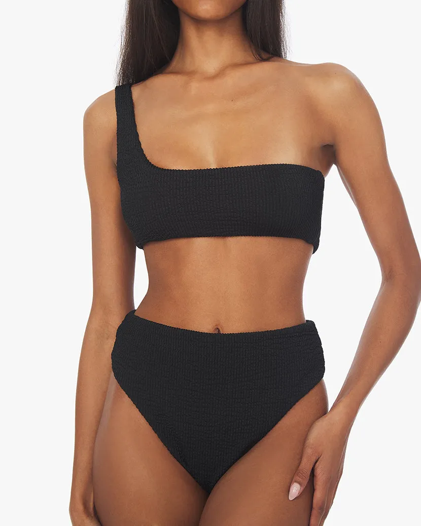 One Shoulder Spongie Seersucker Bikini Top sold by WeWoreWhat product image thumbnail 3
