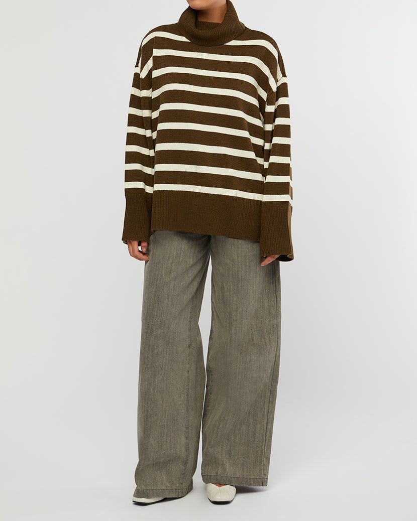 Striped Turtle Neck Sweater sold by WeWoreWhat product image thumbnail 3