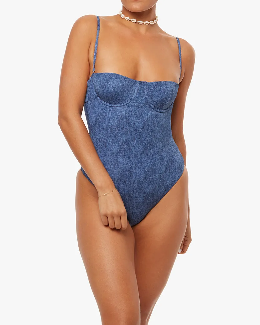 Balconette Denim One Piece sold by WeWoreWhat