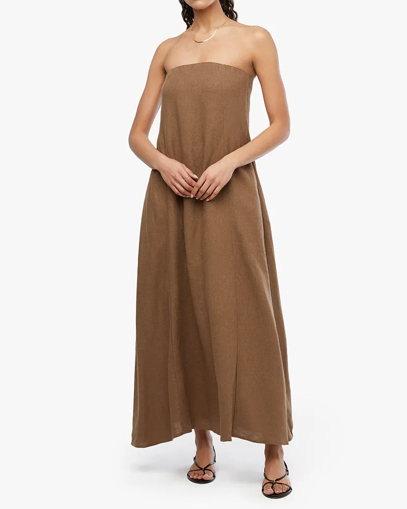 A-line Strapless Midi Dress sold by WeWoreWhat
