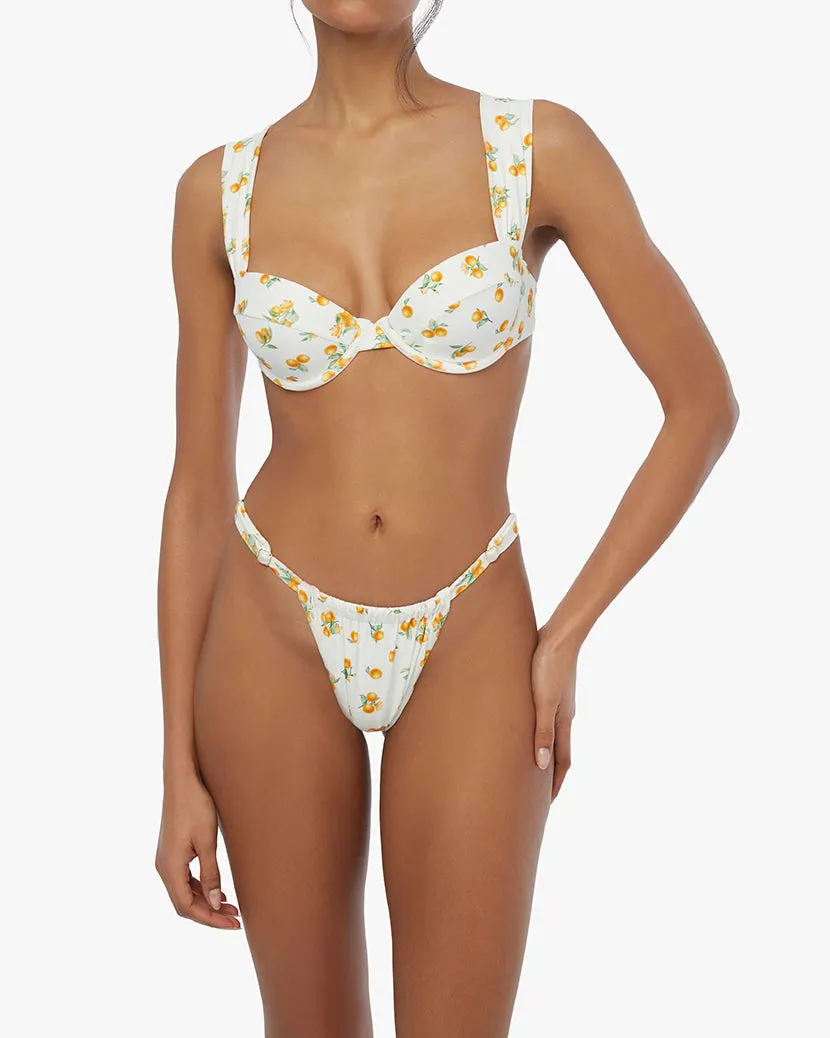 Adjustable Ruched Ditsy Oranges Bikini Bottom sold by WeWoreWhat product image thumbnail 4