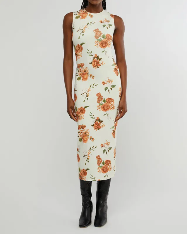 Muscle Tank Neutral Floral Midi Dress sold by WeWoreWhat