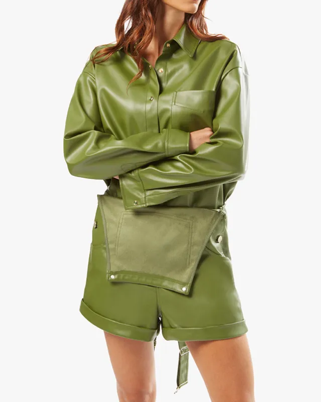 Vegan Leather Overshirt sold by WeWoreWhat