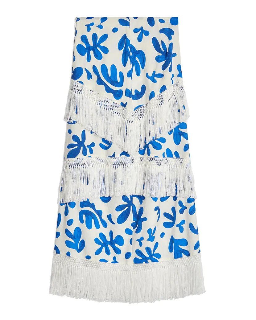 Linen Abstract Leaves Fringe Skirt sold by WeWoreWhat product image thumbnail 3