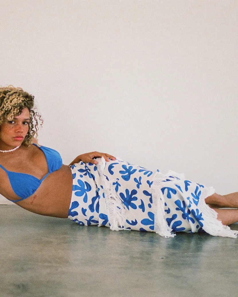 Linen Abstract Leaves Fringe Skirt sold by WeWoreWhat product image thumbnail 4