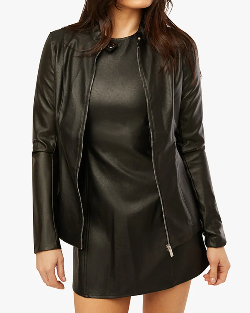 Vegan Leather Moto Jacket sold by WeWoreWhat
