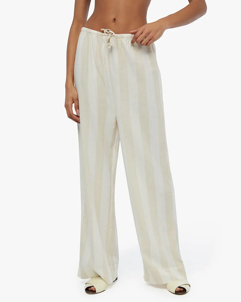 Linen Wide Stripe Drawstring Pant sold by WeWoreWhat