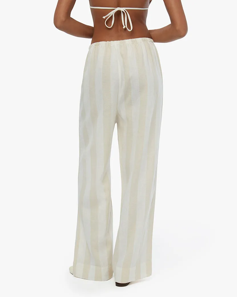 Linen Wide Stripe Drawstring Pant sold by WeWoreWhat product image thumbnail 4