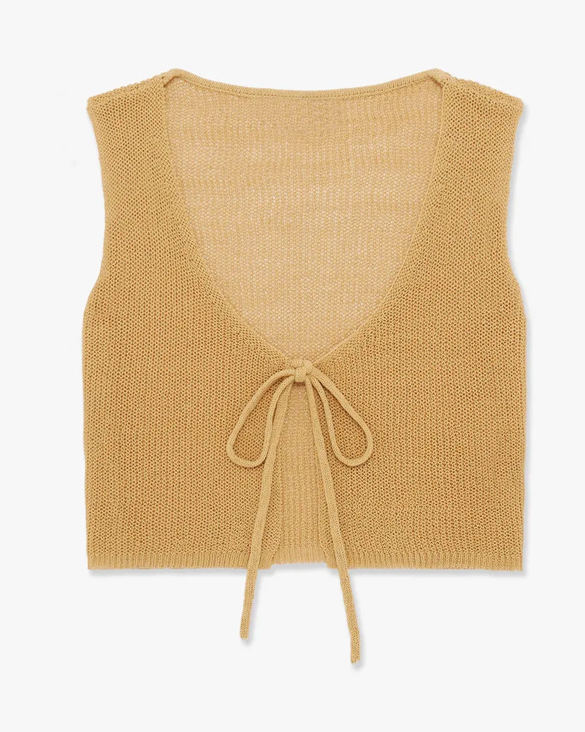 Knit Tie Front Crop Top sold by WeWoreWhat product image thumbnail 2