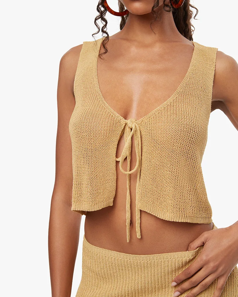 Knit Tie Front Crop Top sold by WeWoreWhat