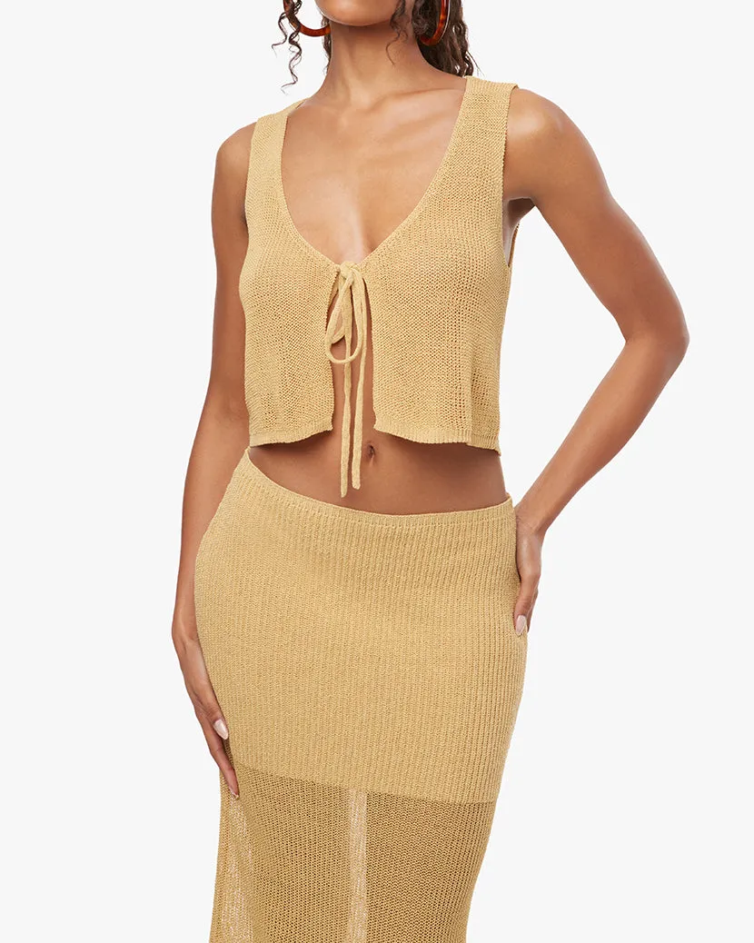 Knit Tie Front Crop Top sold by WeWoreWhat product image thumbnail 4