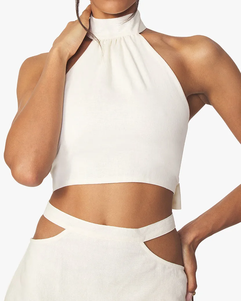 Halter Linen Blend Top sold by WeWoreWhat