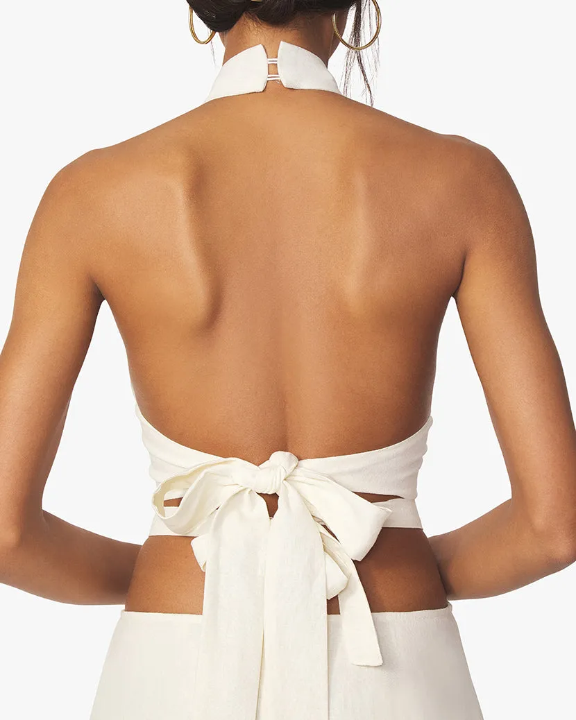 Halter Linen Blend Top sold by WeWoreWhat product image thumbnail 3