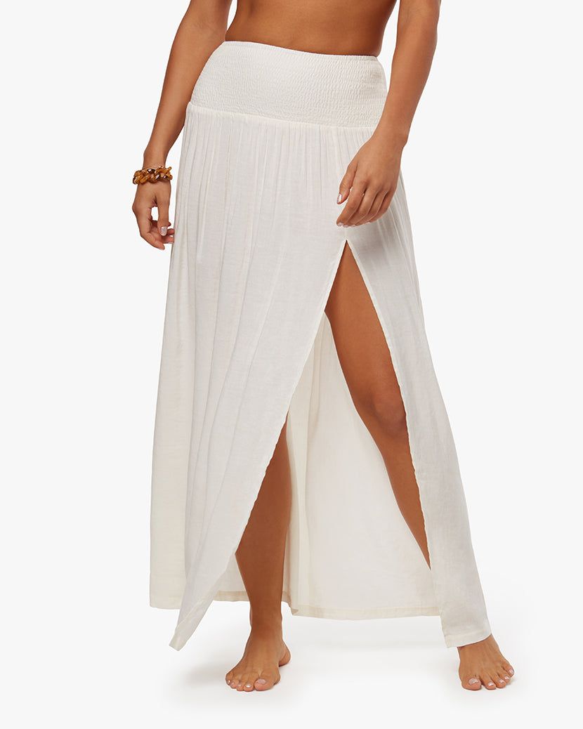Smocked Slit Maxi Skirt sold by WeWoreWhat