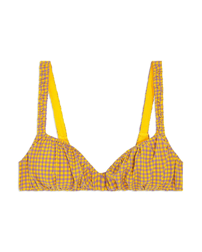 Scrunchie Neon Seersucker Bikini Top sold by WeWoreWhat product image thumbnail 3