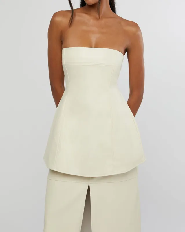 Vegan Leather Strapless Top sold by WeWoreWhat