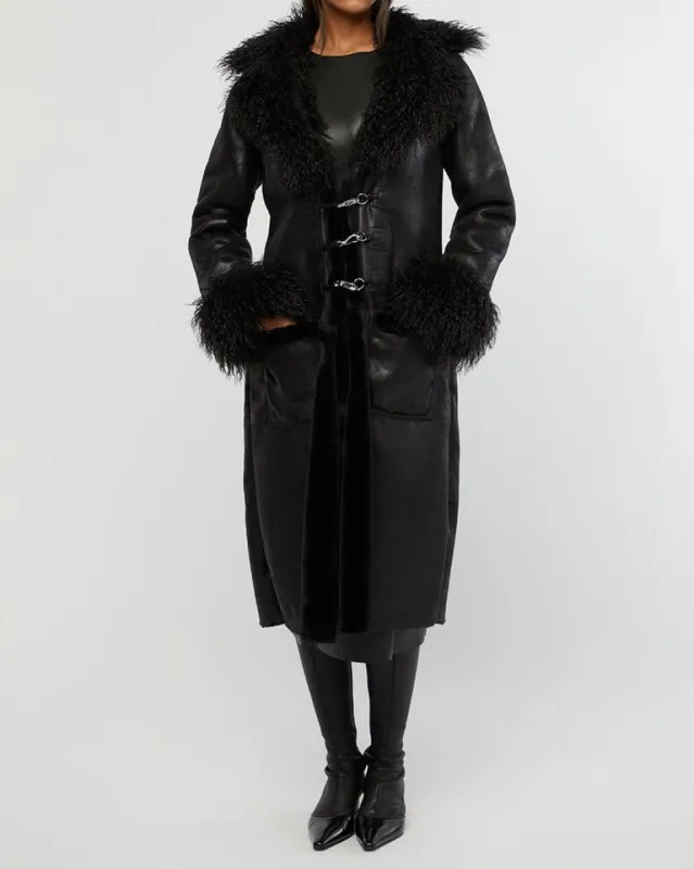 Suede Bonded Faux Fur Trench Coat sold by WeWoreWhat