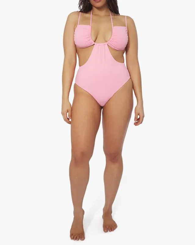 Ruched Cup Tie One Piece sold by WeWoreWhat