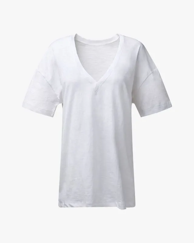 Oversized Cotton Slub V-Neck Tee sold by WeWoreWhat