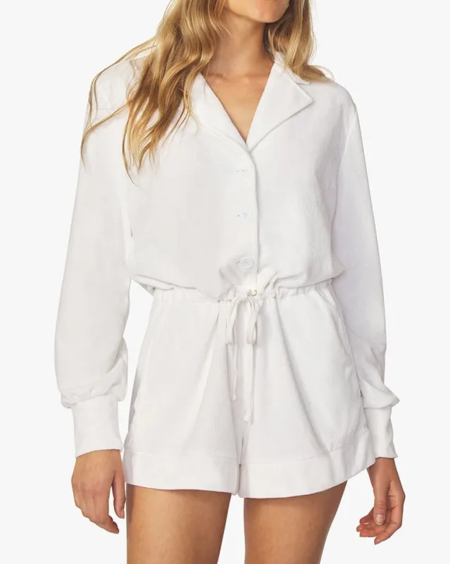 Knit Towel Terry Romper sold by WeWoreWhat