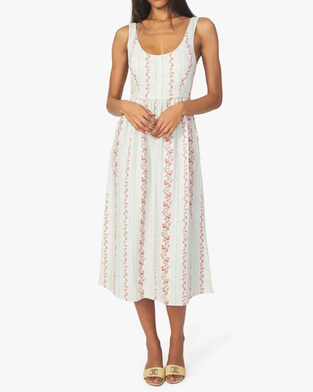 Corset Victorian Floral Stripe Midi Dress made by WeWoreWhat