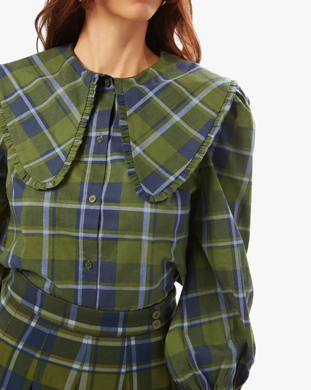 Collar Puff Sleeve Classic Plaid Top sold by WeWoreWhat
