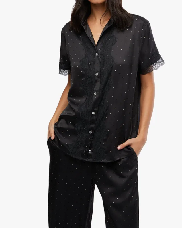 Silky Lace Short Sleeve Button Up sold by WeWoreWhat