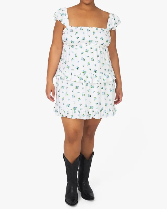 Flirty Watercolor Ditsy Ruffle Dress sold by WeWoreWhat