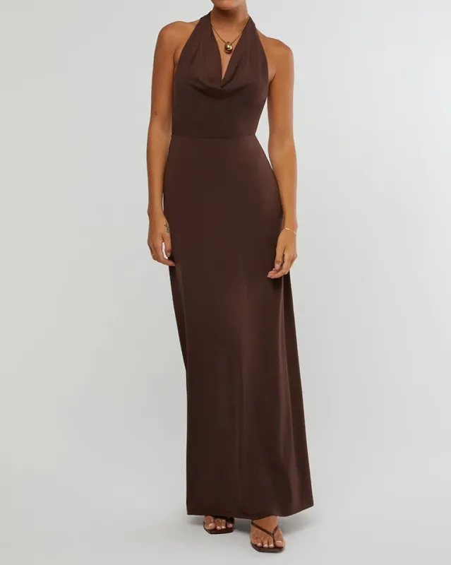 chinese dress ladies Ruffle Shawl Collar Maxi Dress – WeWoreWhat main image 0