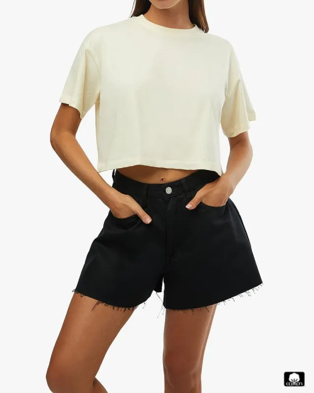 Cropped Cotton Jersey Boxy Tee sold by WeWoreWhat