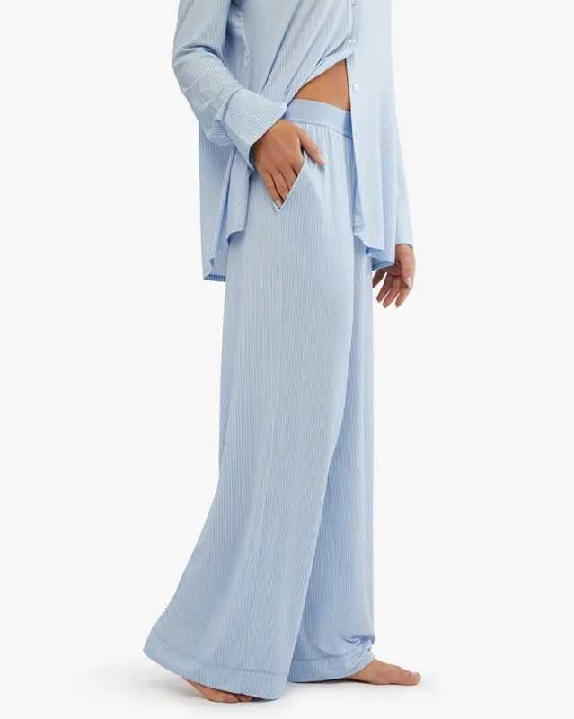 Wide Leg Pinstripe Modal Jersey Pant sold by WeWoreWhat
