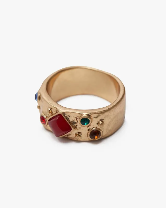 Vintage Hammered Gold Jewel Ring sold by WeWoreWhat